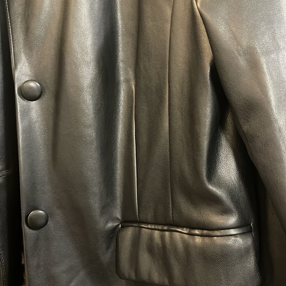 Black Leather Coat - Picture 3 of 6